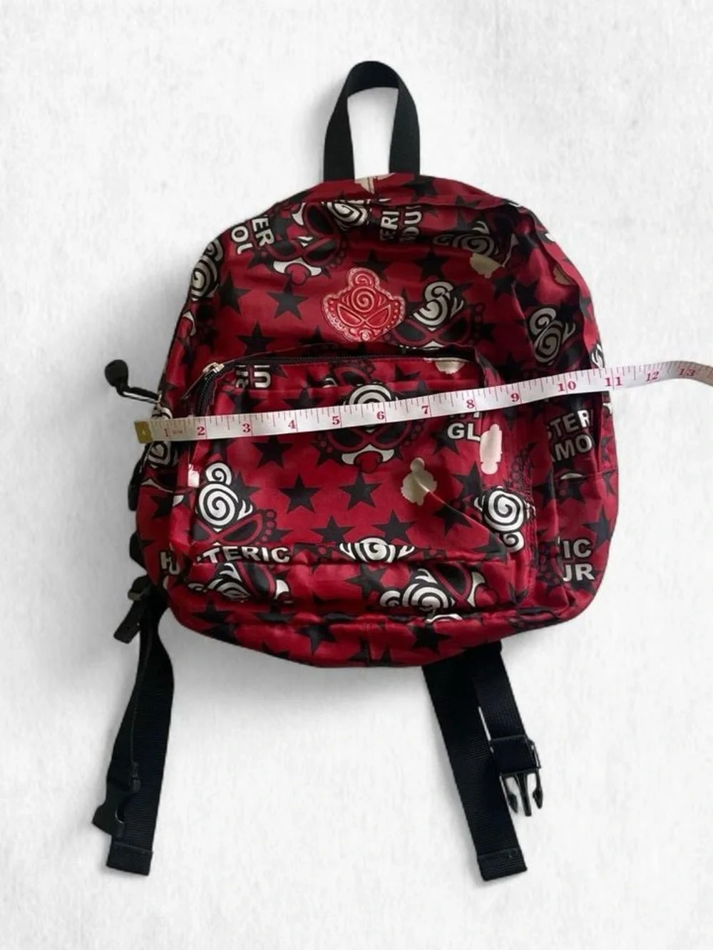 Hysteric Glamour Black & Red Logo Mesh Backpack